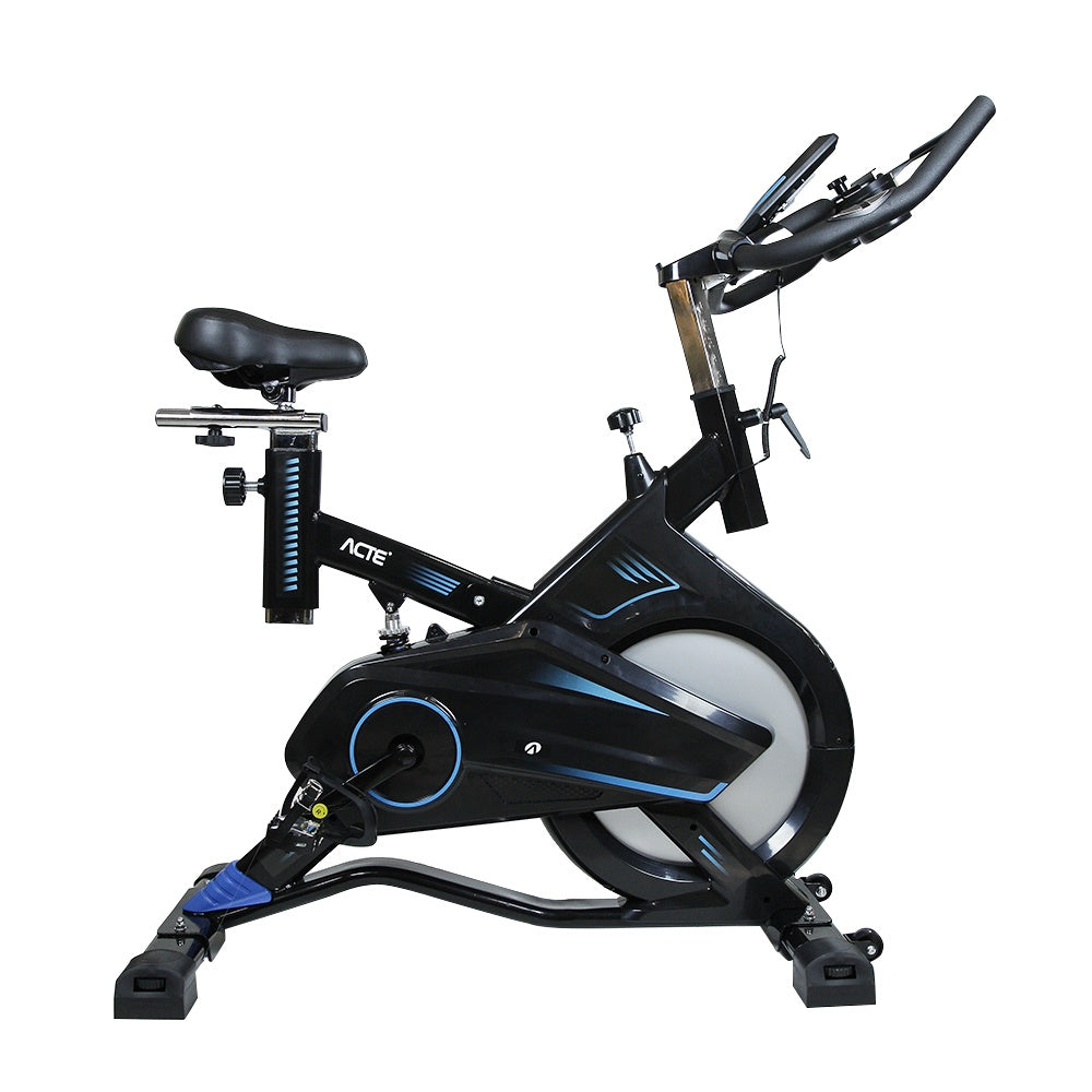 Bicicleta Spinning Pro com Freio Mecânico Azul E17 Acte Sports