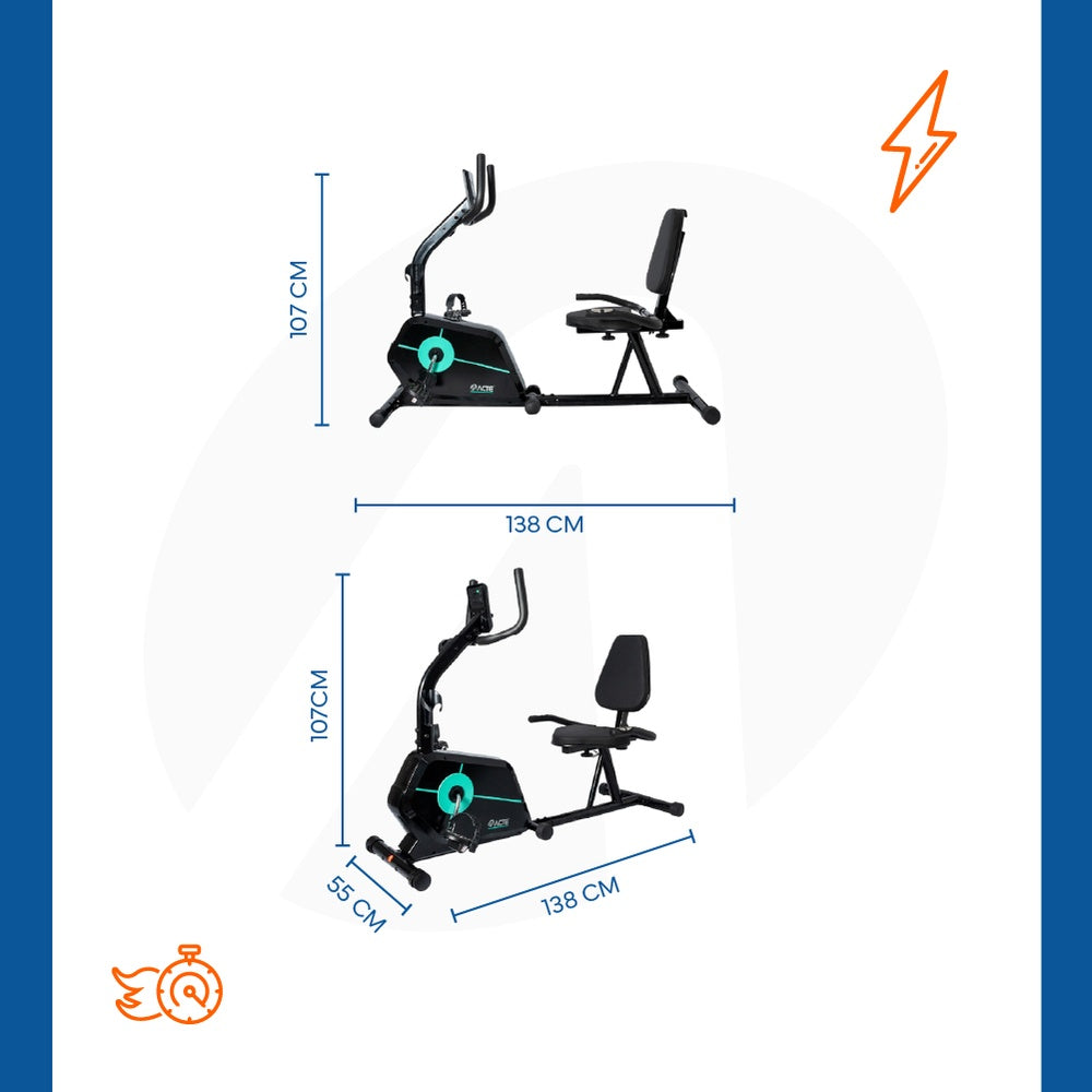 Bicicleta Ergométrica Horizontal Verde E29 Acte Sports