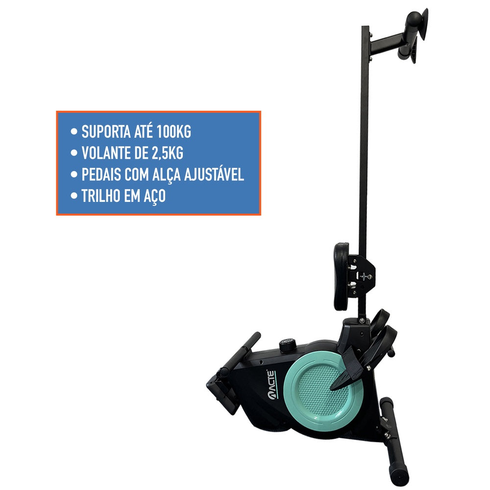 Simulador Remo Magnético E31, Musculação, Preto - Acte