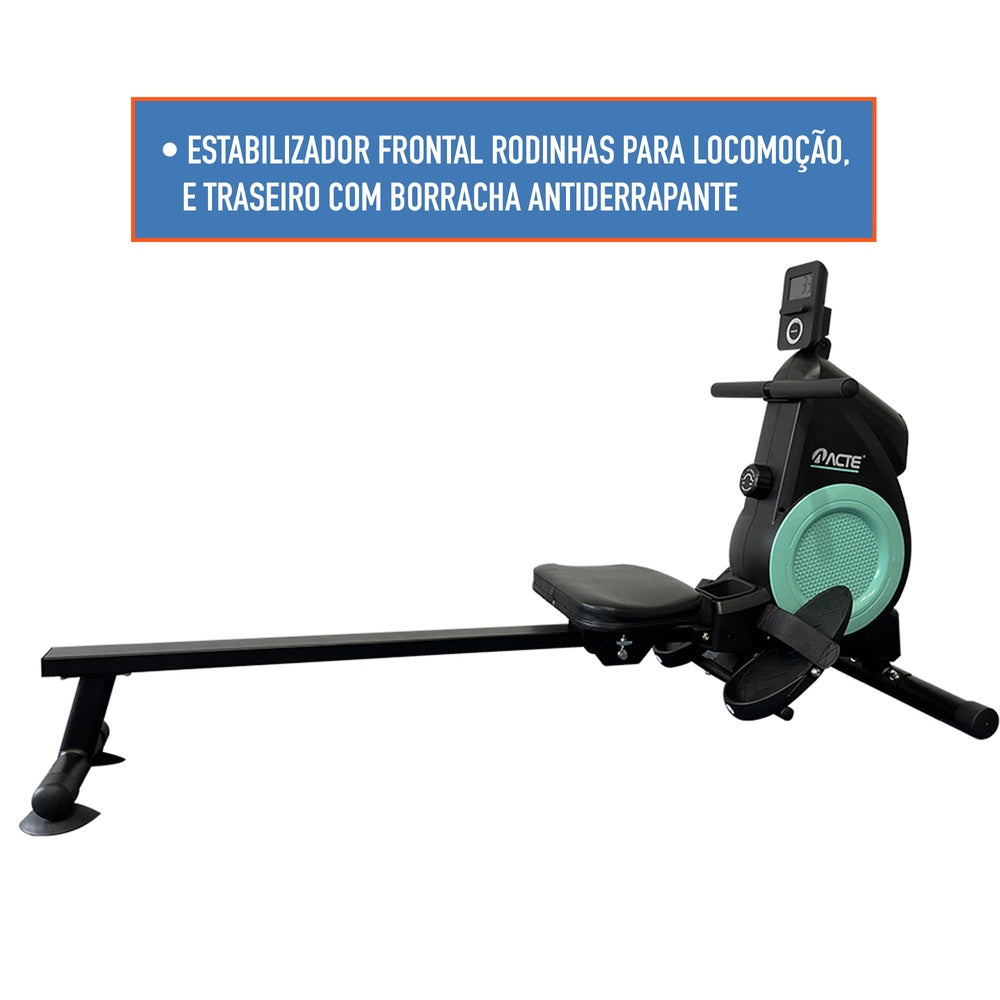 Simulador Remo Magnético E31, Musculação, Preto - Acte