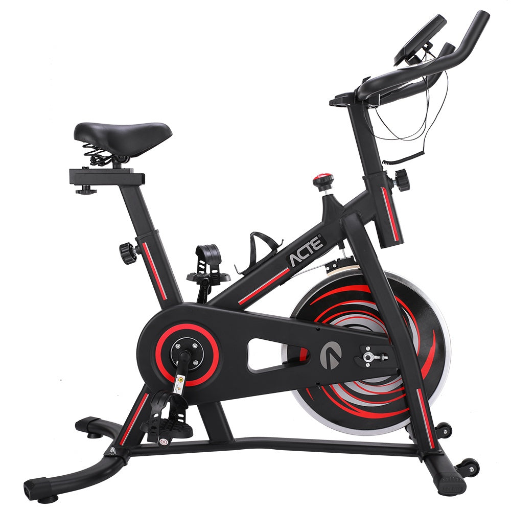Bicicleta Spinning Vermelha E33 Acte Sports Roda de Inércia 6 kg