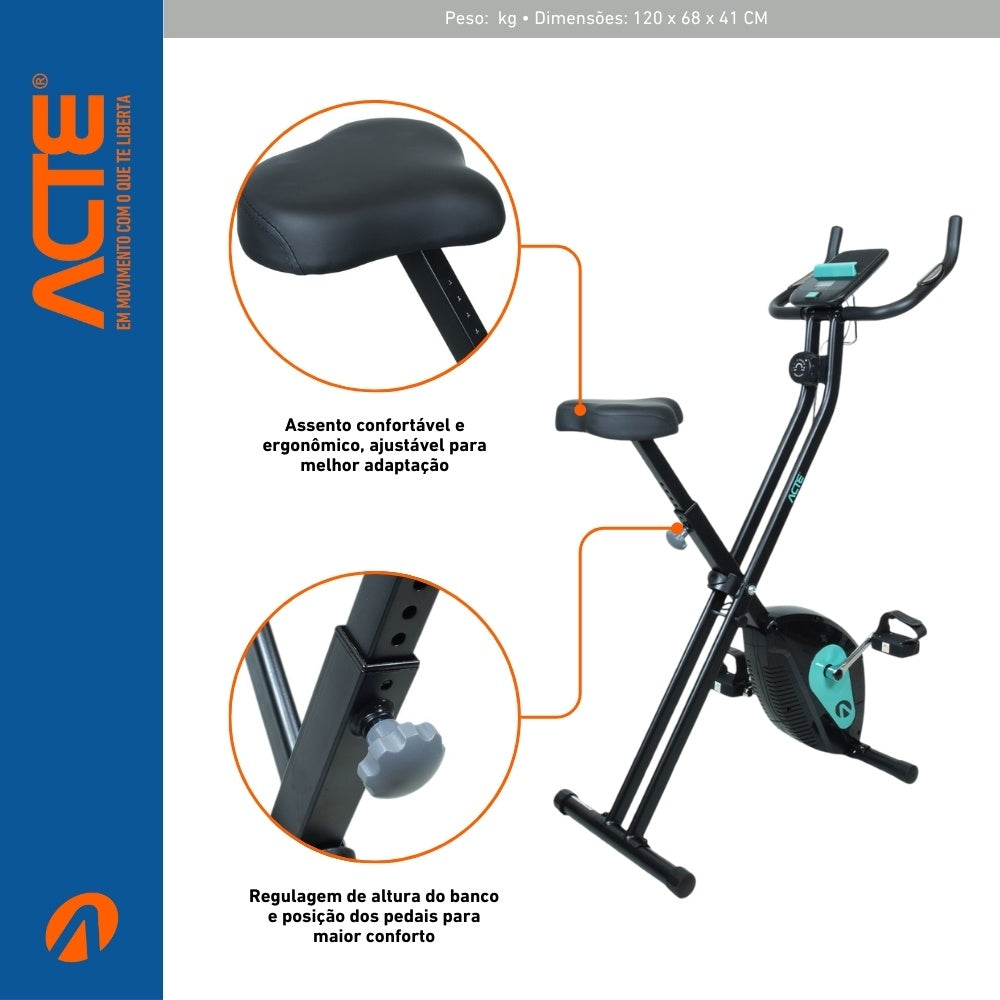 Bicicleta Ergométrica Dobrável X-Bike E43 Acte Sports