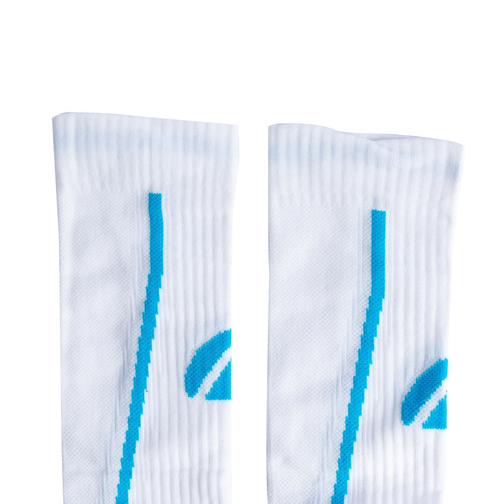 Par de Meias de Compressão, Branco e Azul, Tam 33-38, F1-BA, Acte Sports