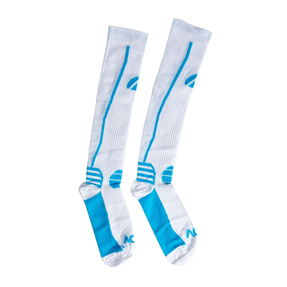 Par de Meias de Compressão, Branco e Azul, Tam 33-38, F1-BA, Acte Sports