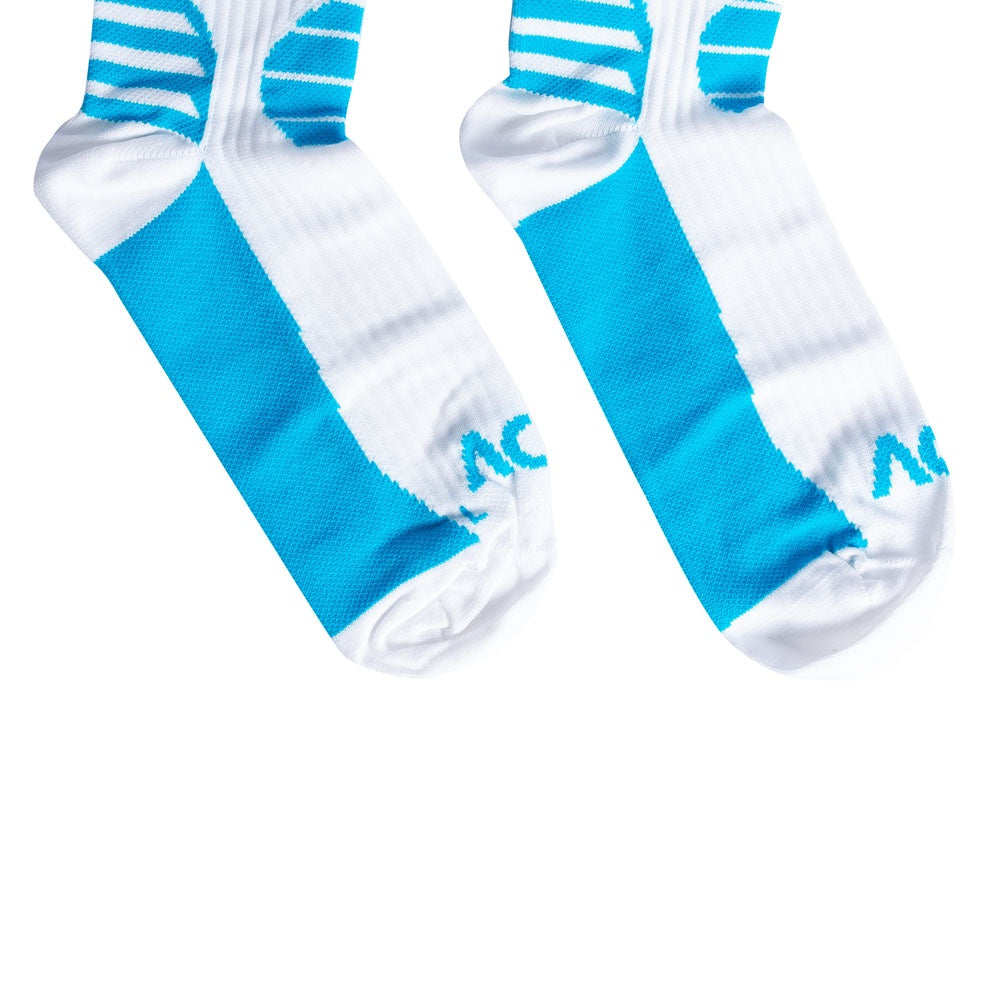 Par de Meias de Compressão, Branco e Azul, Tam 33-38, F1-BA, Acte Sports