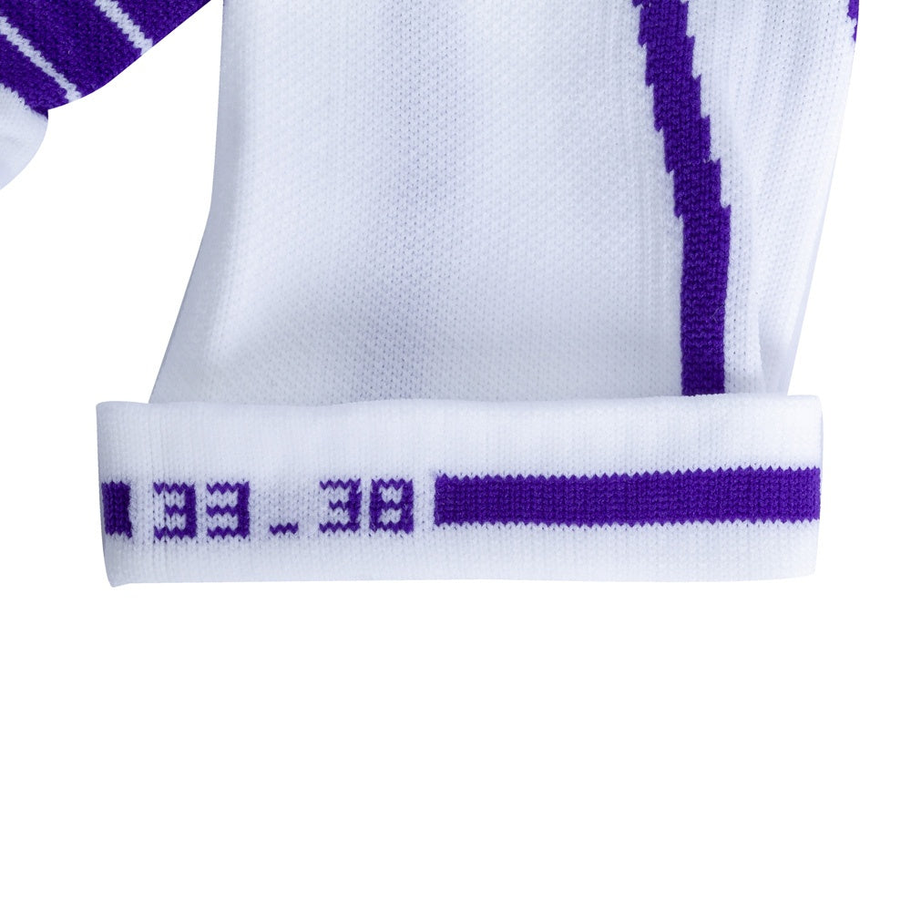 Par de Meias Compressão Algodão F1-BRX Branco e Roxo Acte