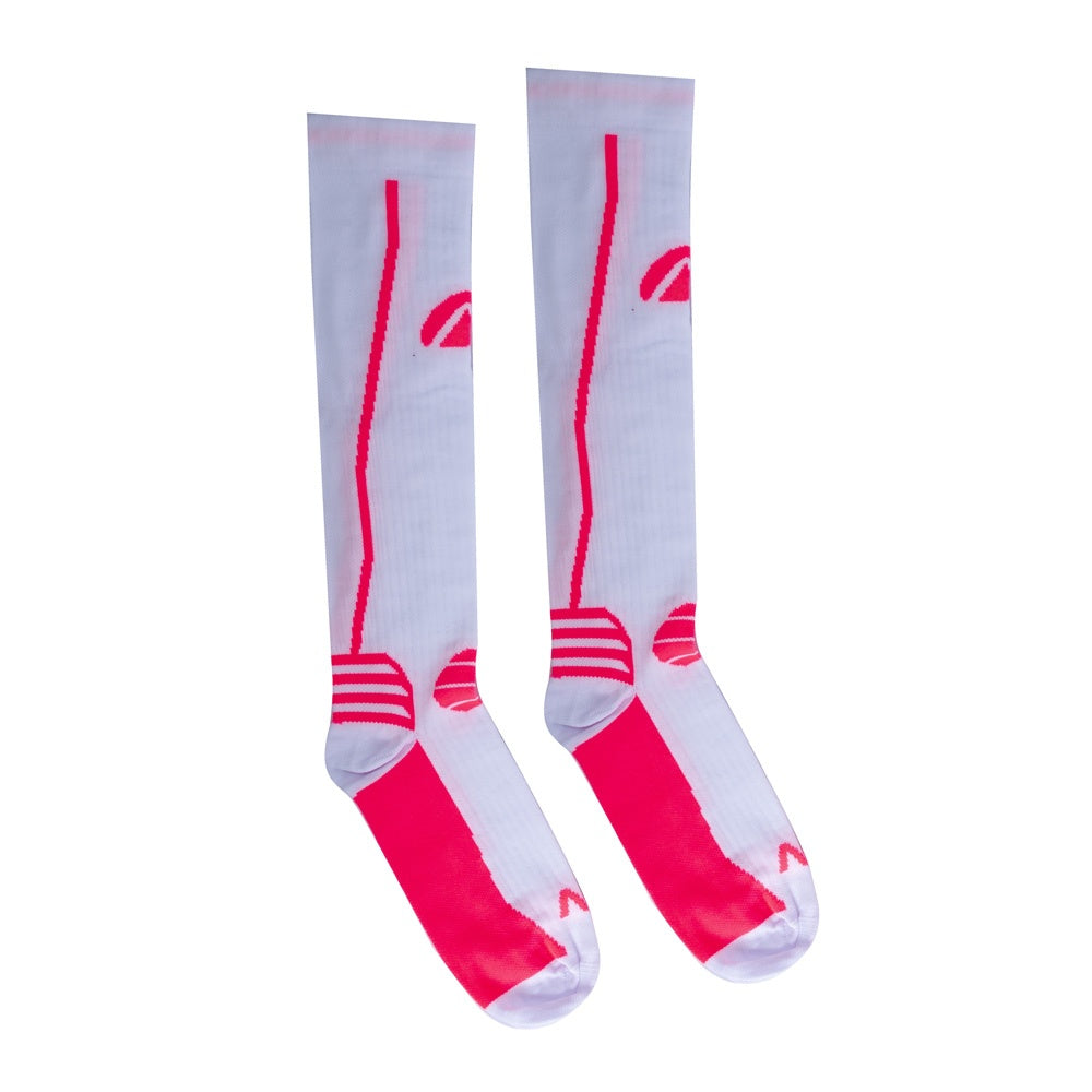 Par de Meias Compressão Algodão F1-BR Branco e Rosa Acte