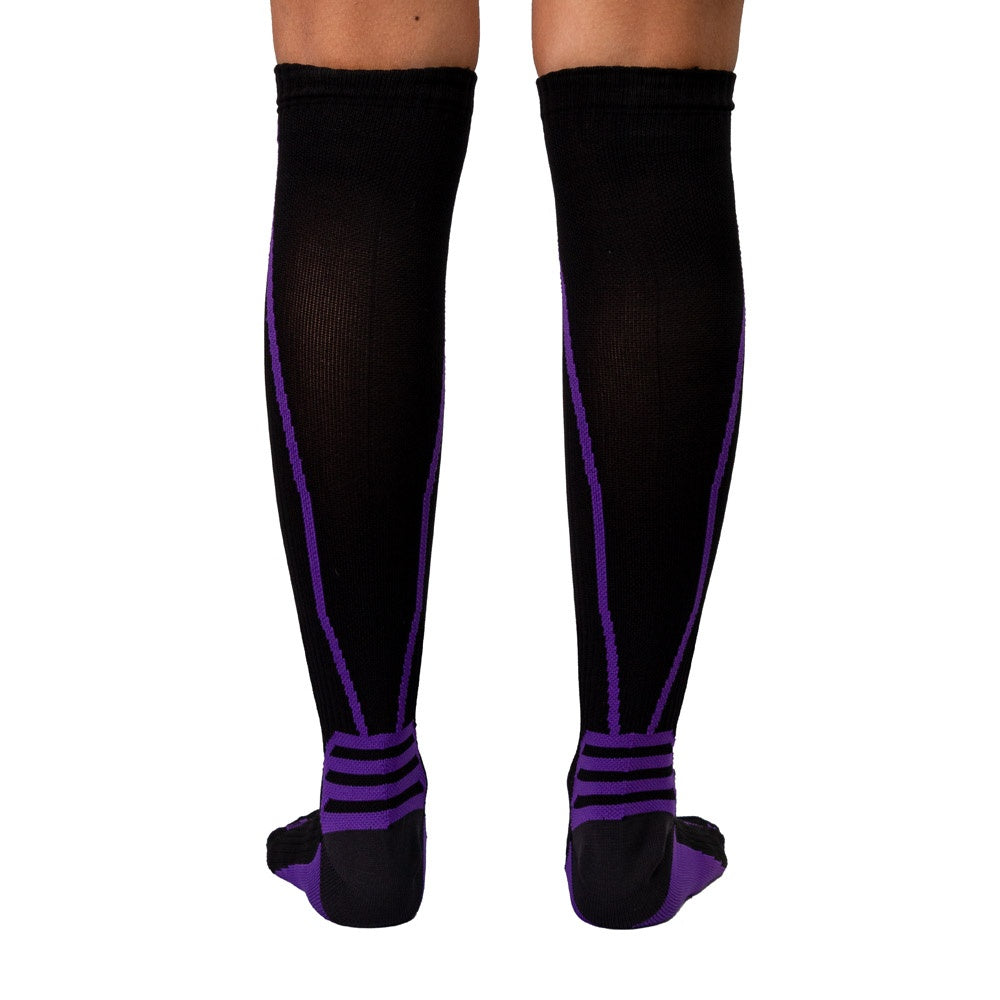 Par de Meias Compressão Algodão F1-PRX Preto Roxo Acte