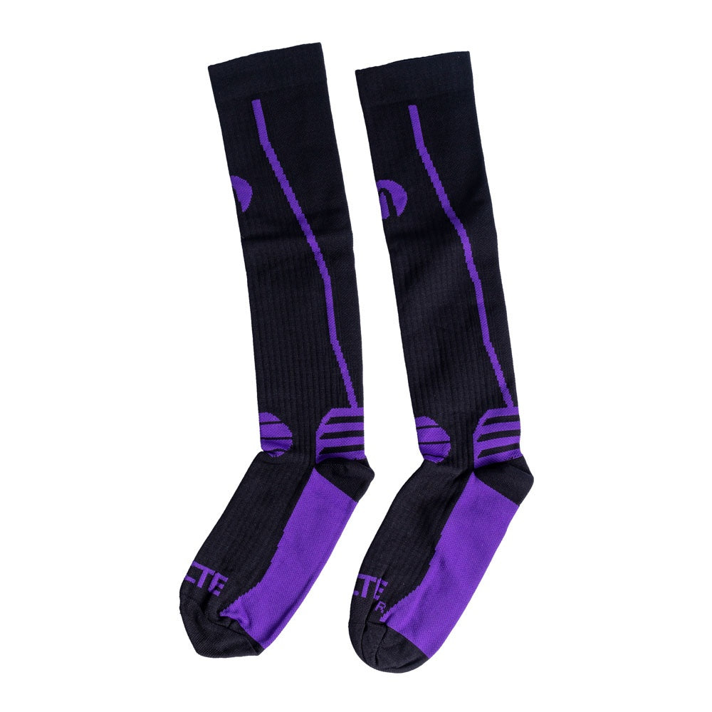 Par de Meias Compressão Algodão F1-PRX Preto Roxo Acte