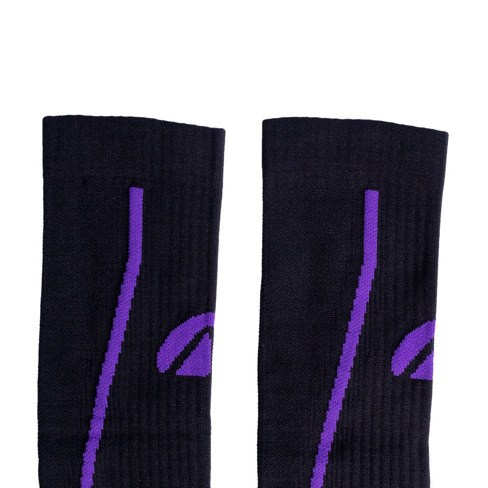 Par de Meias Compressão Algodão F1-PRX Preto Roxo Acte