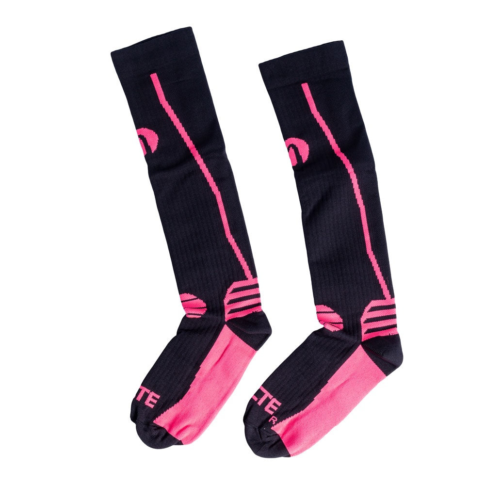 Par de Meias Compressão Algodão F1-PR Preto Rosa Acte