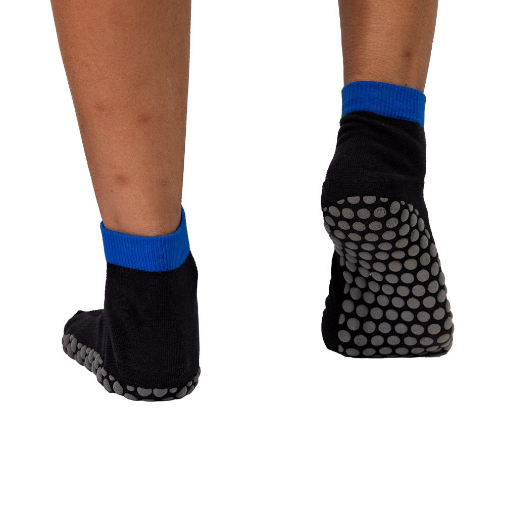 Meias Pilates Algodão Antiderrapante F10-PA Preto Azul Acte