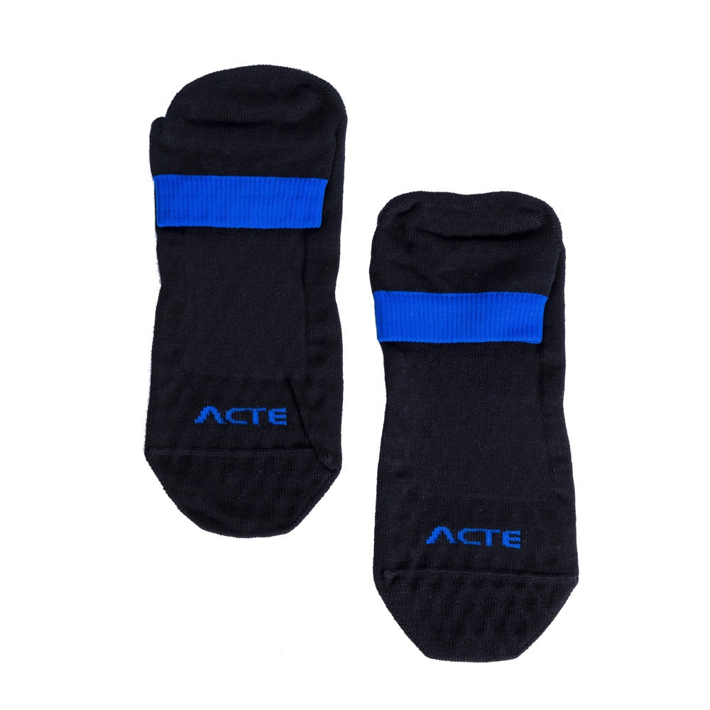 Meias Pilates Algodão Antiderrapante F10-PA Preto Azul Acte