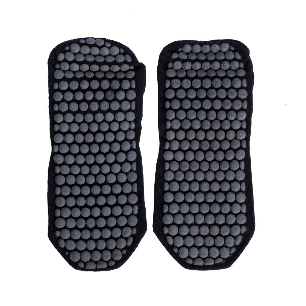 Meias Pilates Algodão Antiderrapante F10-PA Preto Azul Acte