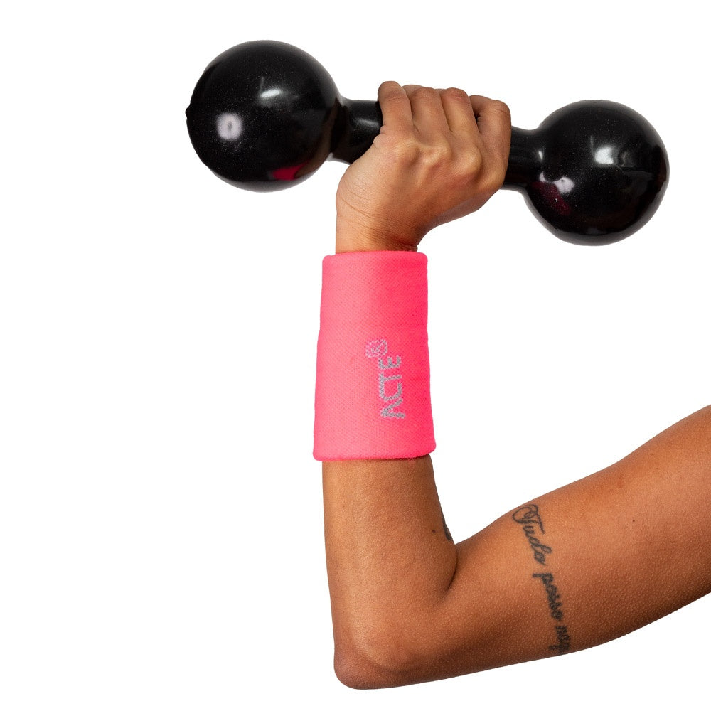 Munhequeira Tam G Algodão Elastano F12-R Rosa e Cinza Acte