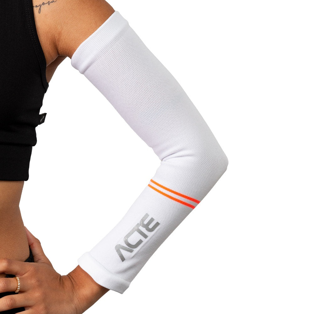 Manguito de Compressão Tam P-M F13-B Branco e Laranja Acte