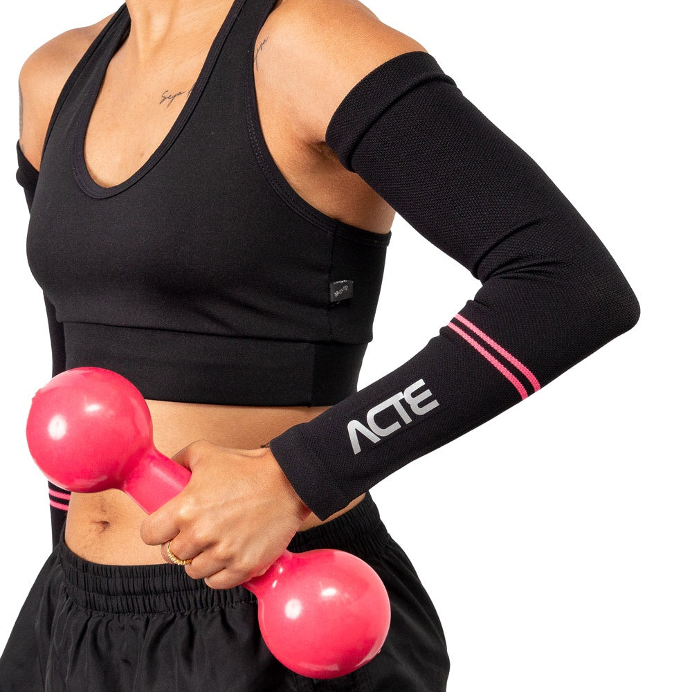 Manguito de Compressão Tam P-M F13-PR Preto e Rosa Acte