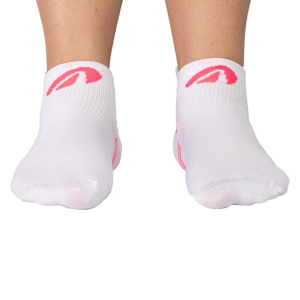 Meia de Corrida Cano Curto 33-38 F14-BR, Branco e Rosa Acte