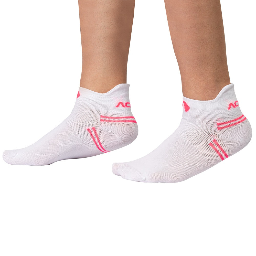 Meia de Corrida Cano Curto 33-38 F14-BR, Branco e Rosa Acte