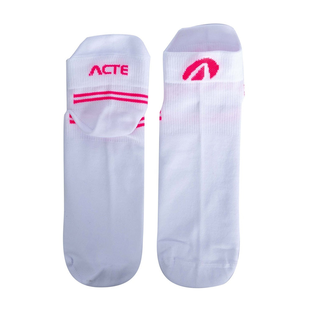 Meia de Corrida Cano Curto 33-38 F14-BR, Branco e Rosa Acte