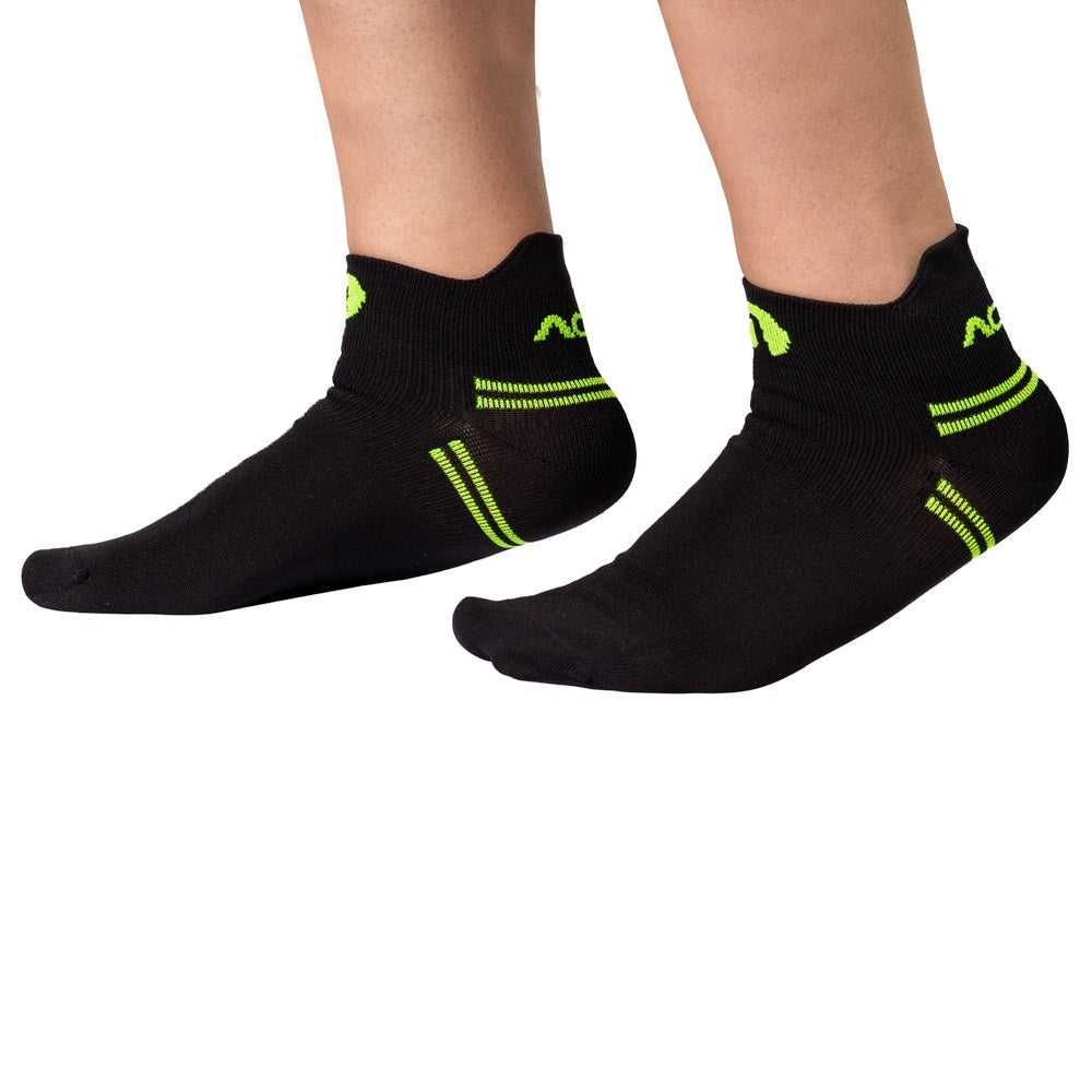 Meia de Corrida Cano Curto 39-43 F14-PV Preto e Verde Acte