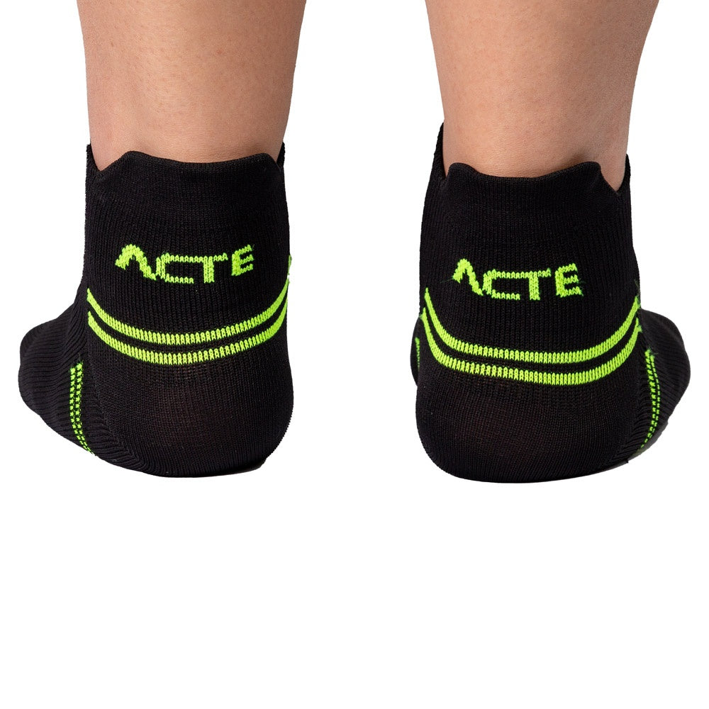 Meia de Corrida Cano Curto 39-43 F14-PV Preto e Verde Acte