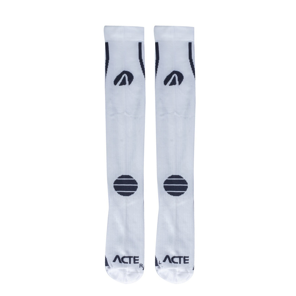 Par de Meias Compressão Algodão F2-BC Branco e Cinza Acte