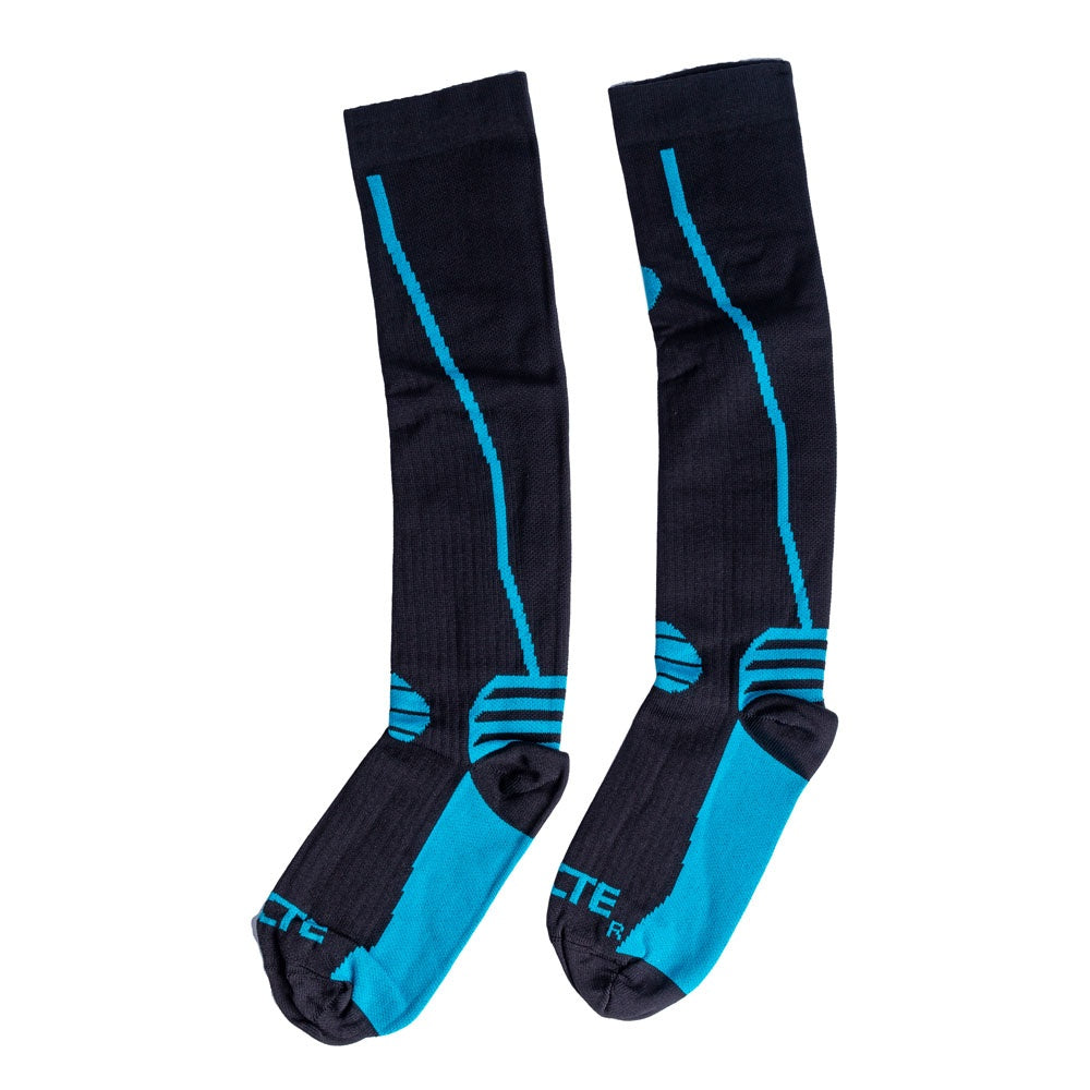Par de Meias Compressão Algodão F2-PA Preto e Azul Acte
