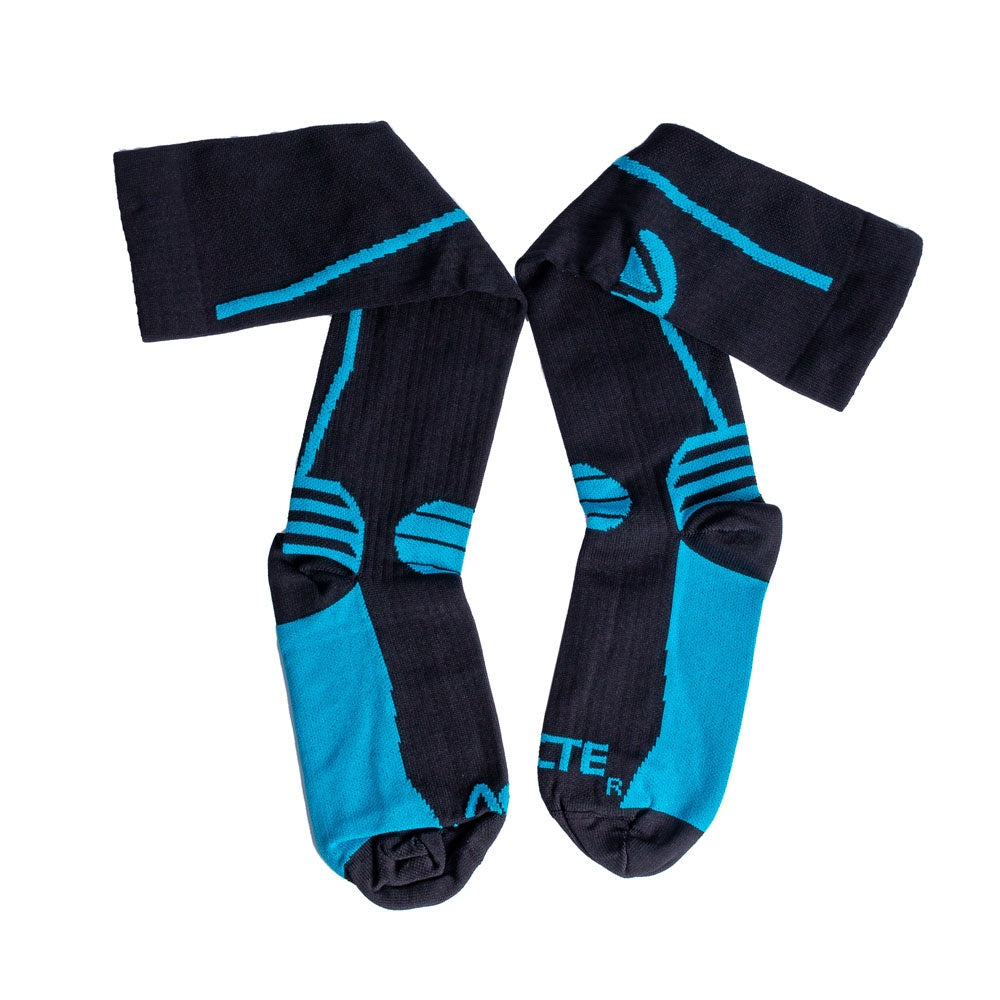 Par de Meias Compressão Algodão F2-PA Preto e Azul Acte