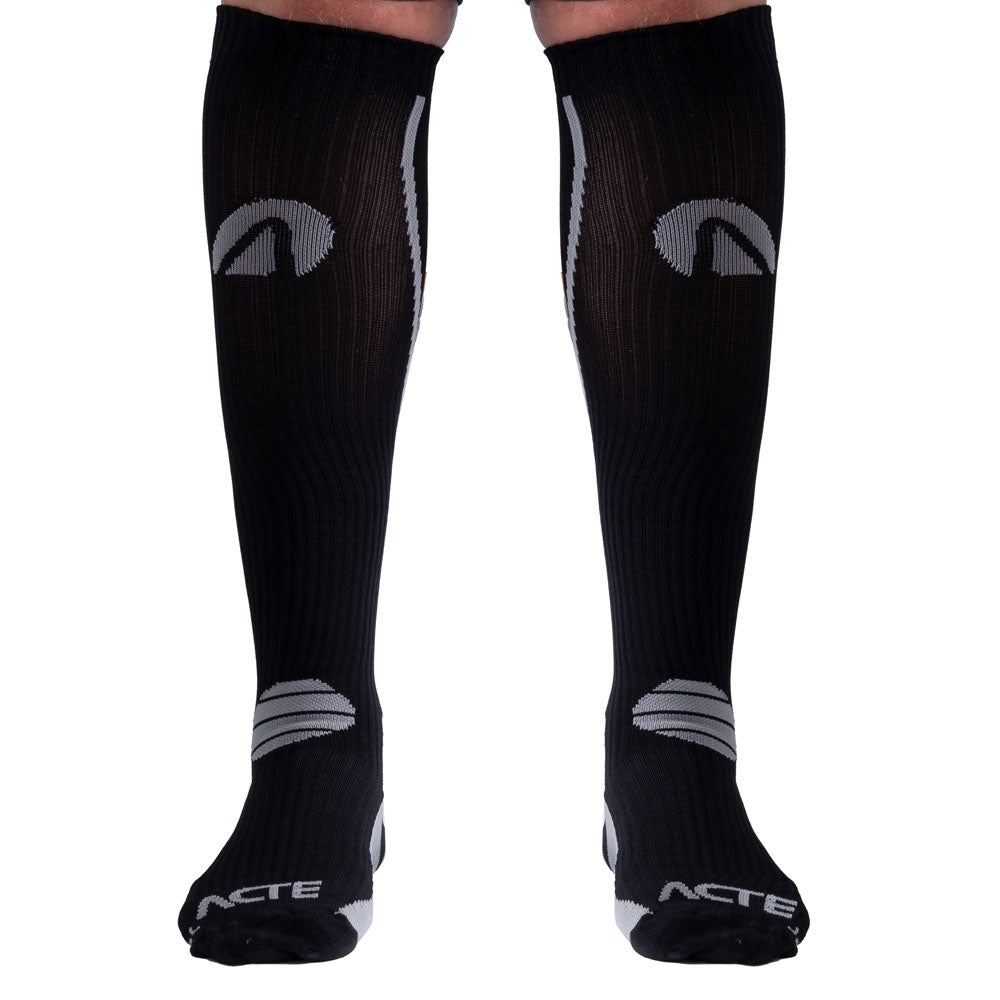 Par de Meias Compressão Algodão F2-PC Preto e Cinza Acte