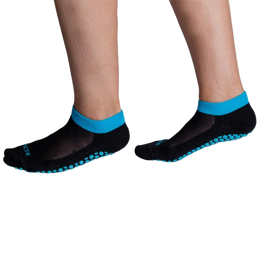 Meias Pilates Algodão Antiderrapante F3-PA Preto Azul Acte