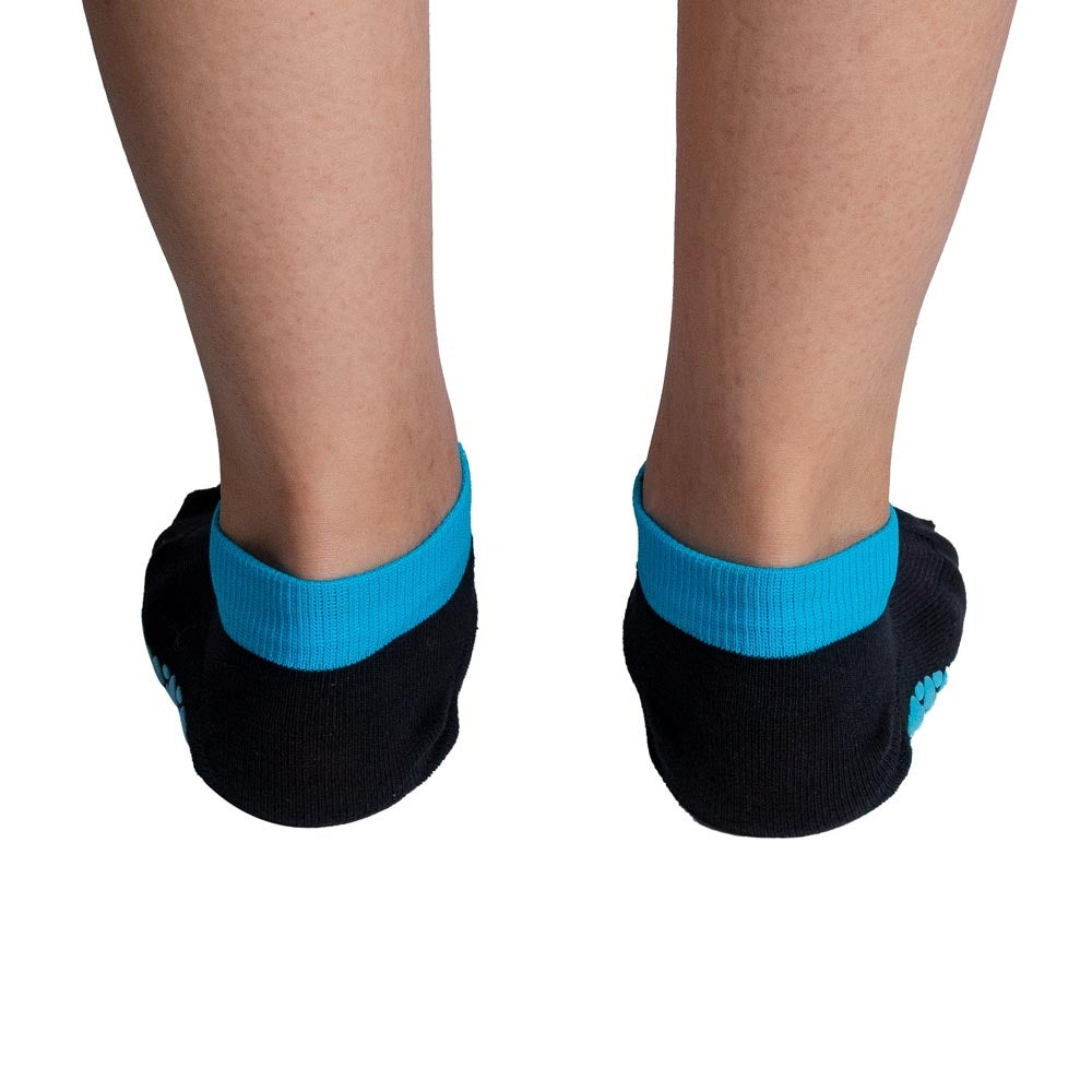 Meias Pilates Algodão Antiderrapante F3-PA Preto Azul Acte