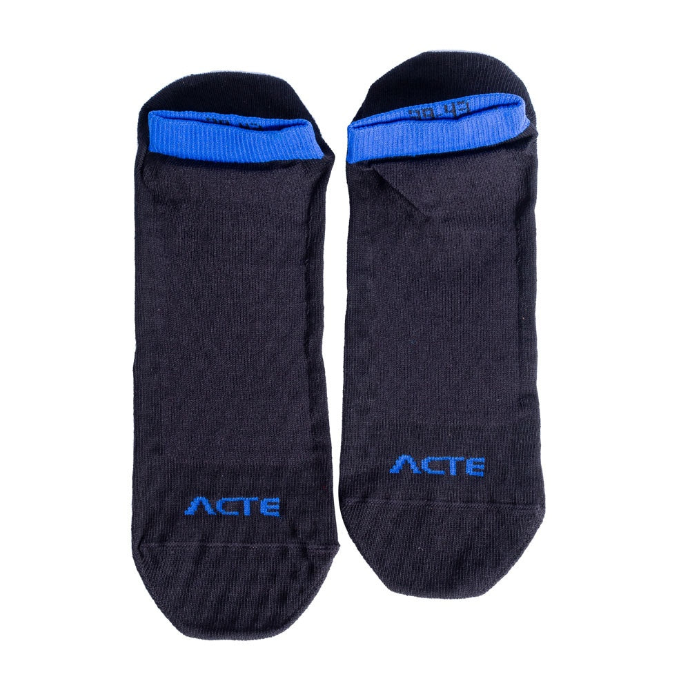 Meias Pilates Algodão Antiderrapante F3-PA Preto Azul Acte