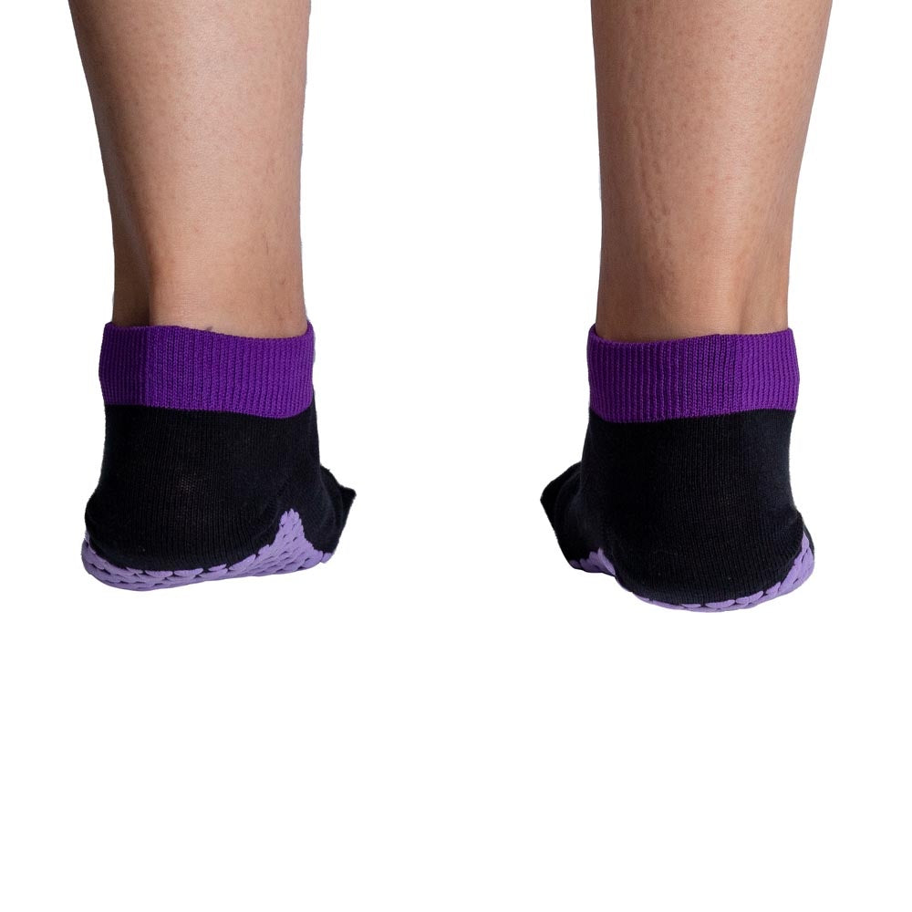 Meias Pilates Algodão Antiderrapante F3-PRX Preto Roxo Acte