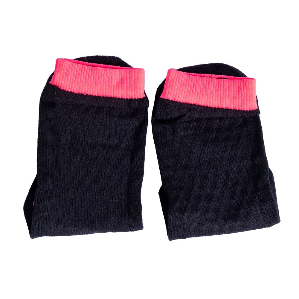 Meias Pilates Algodão Antiderrapante F3-PR Preto Rosa Acte
