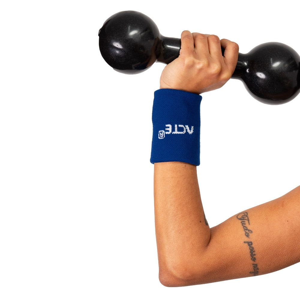 Munhequeira P 8x8 Algodão Elastano F8-A Azul e Branco Acte