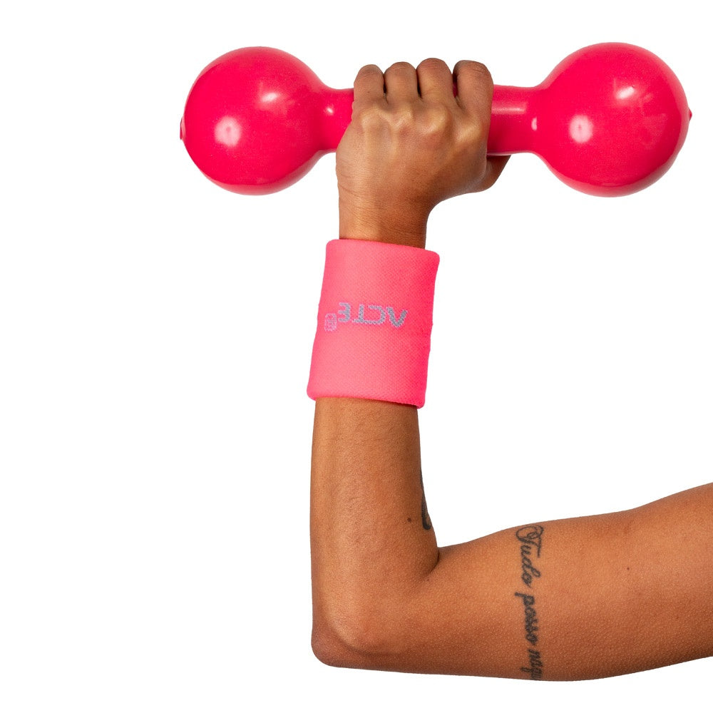 Munhequeira P 8x8 Algodão Elastano F8-R Rosa e Cinza Acte