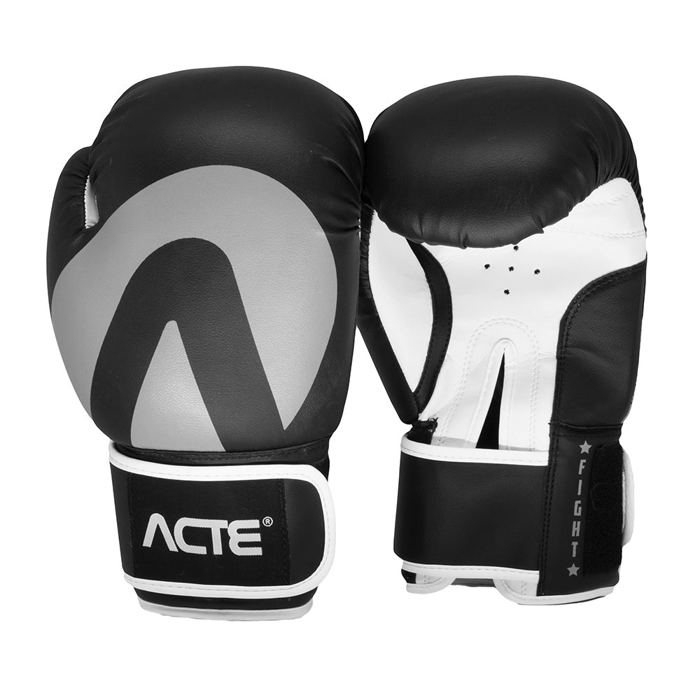 Luva de Boxe e Muay Thai, Preto e Cinza, 16oz , Cinza P10-16 Acte Sports