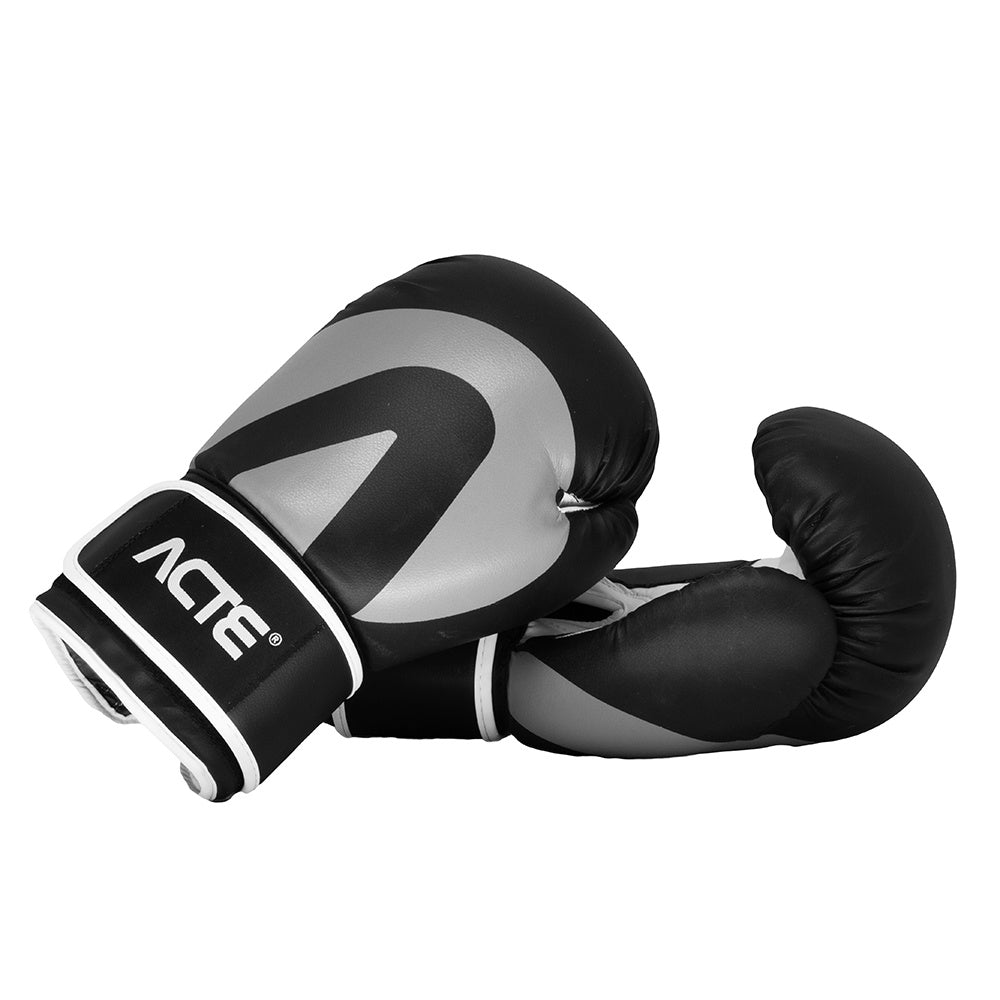Luva de Boxe e Muay Thai, Preto e Cinza, 16oz , Cinza P10-16 Acte Sports