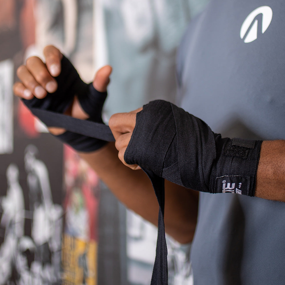 Bandagem Elástica 5m Acte Sports Preta para Boxe Muay Thai