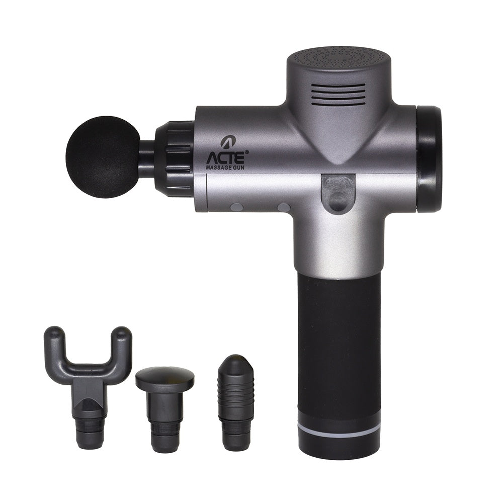 Massageador Gun Sem Fio R16-P, Elétrico, Fisioterapia e Relaxamento, Preto - Acte
