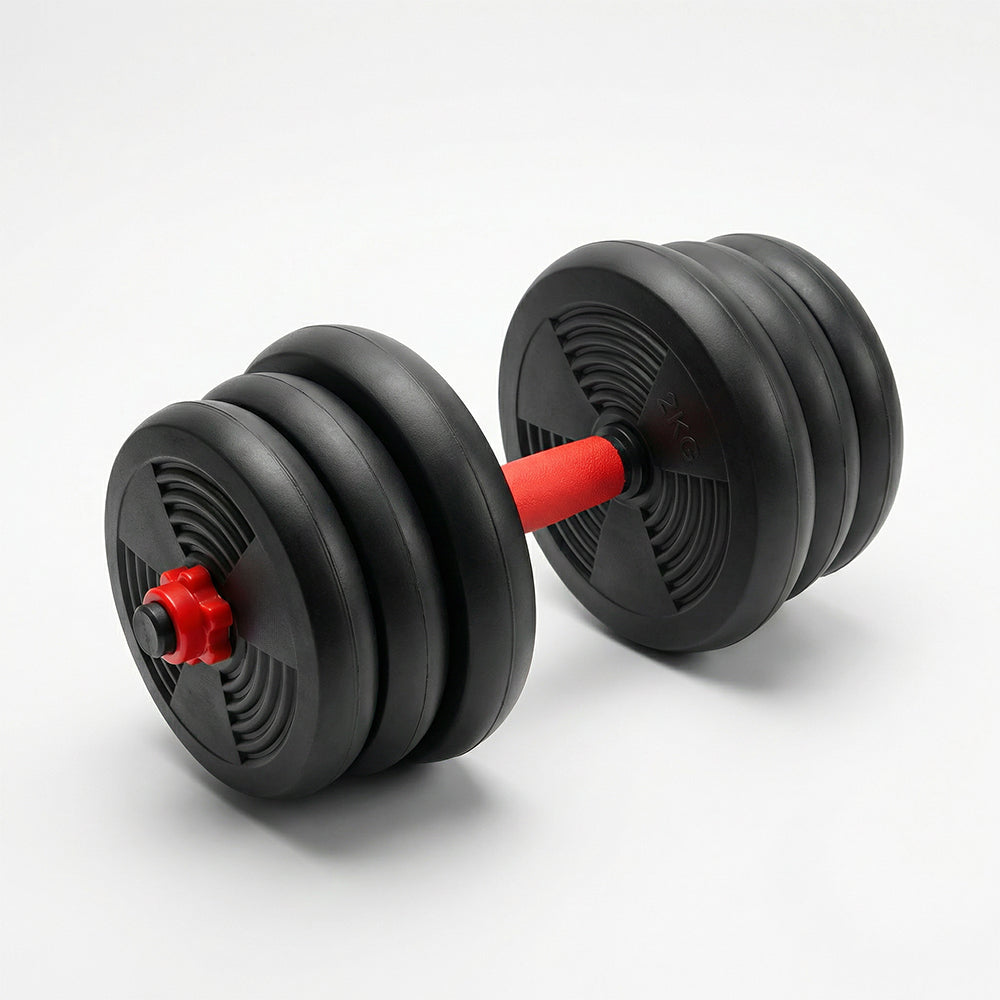 Kit de Halteres S200 até 20kg ACTE Ajustável 6 em 1 com Barra e Kettlebell