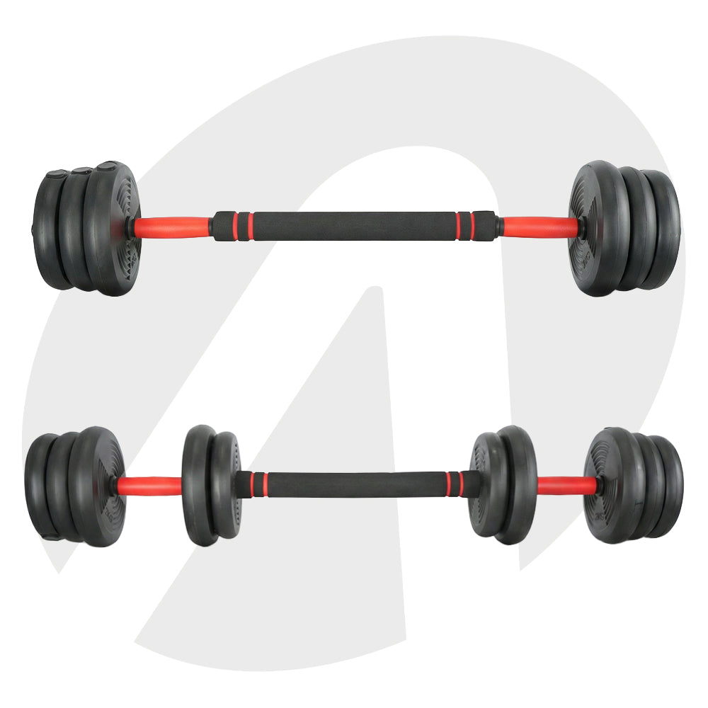 Kit de Halteres S200 até 20kg ACTE Ajustável 6 em 1 com Barra e Kettlebell