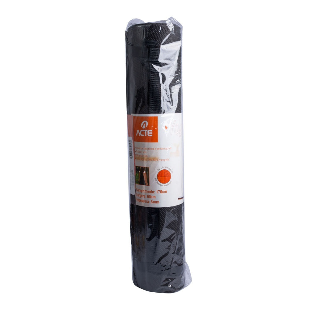 Tapete Yoga Mat Antiderrapante EVA Indoor T10NP Preto Acte