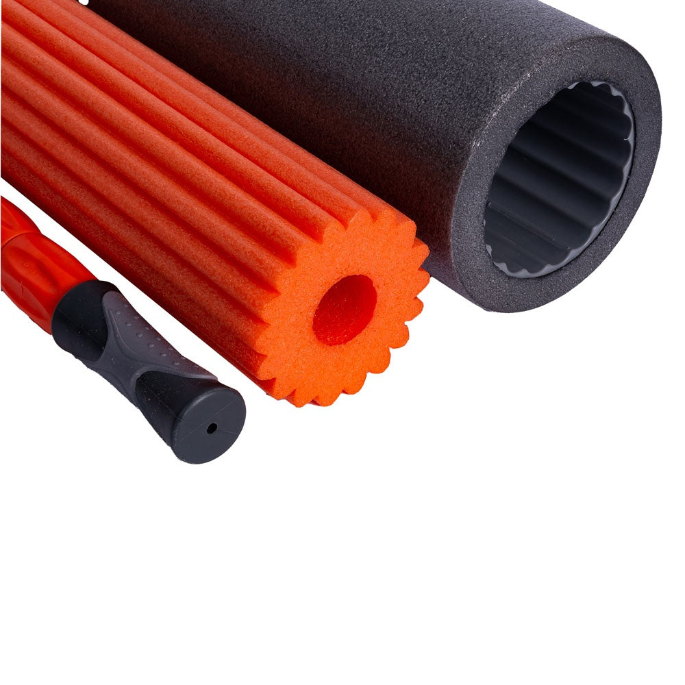Rolo de Massagem 3 em 1 PVC EVA T115 Laranja e Cinza Acte