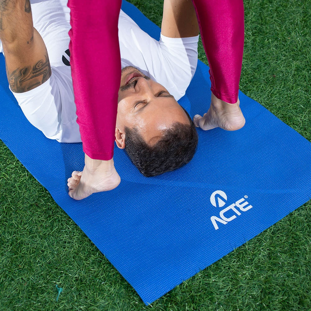 Tapete Yoga Mat Antiderrapante PVC Indoor T11 Azul Acte