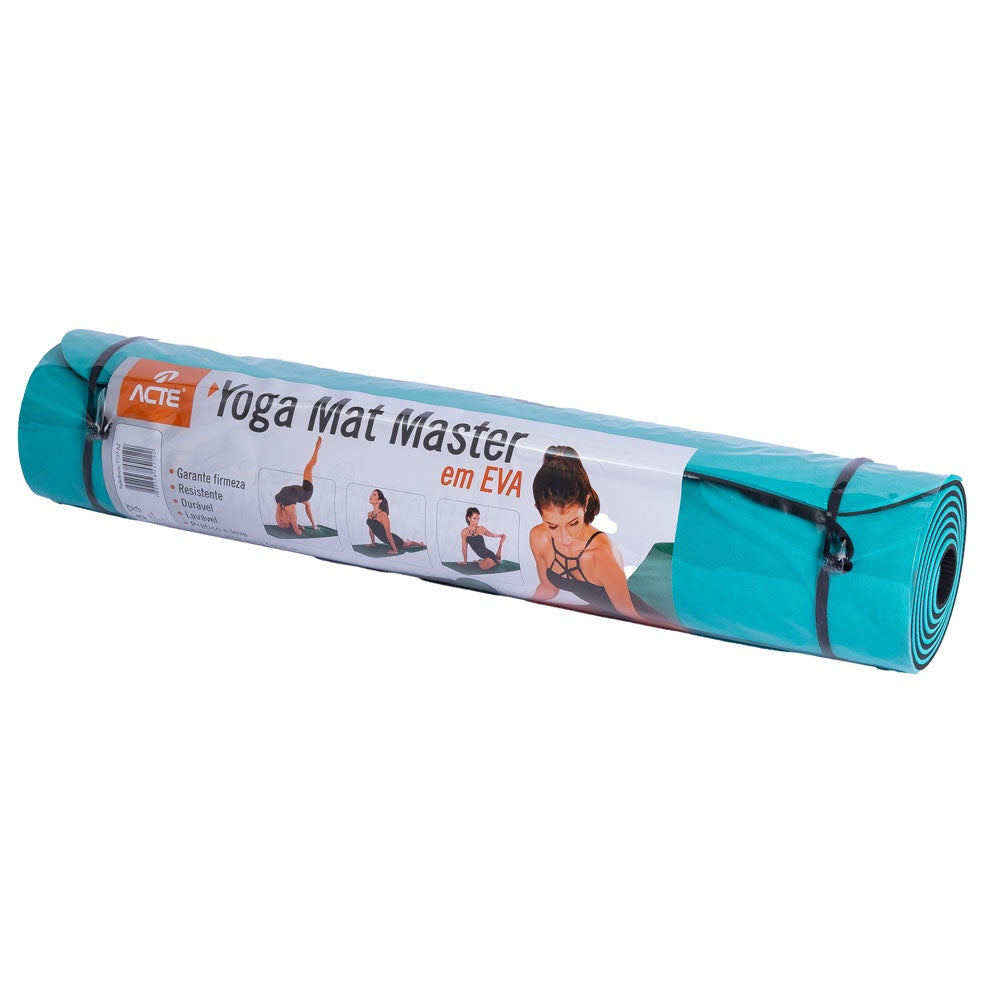 Yoga Mat Master em EVA, Azul, T137-AZ, Acte Sports