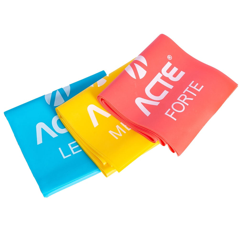 Kit 3 faixas elásticas Fácil, Médio e Difícil T13 Acte Sports