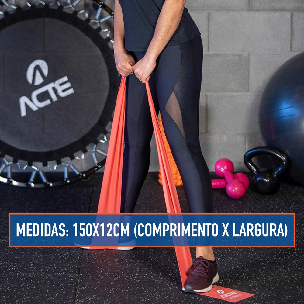 Kit 3 faixas elásticas Fácil, Médio e Difícil T13 Acte Sports