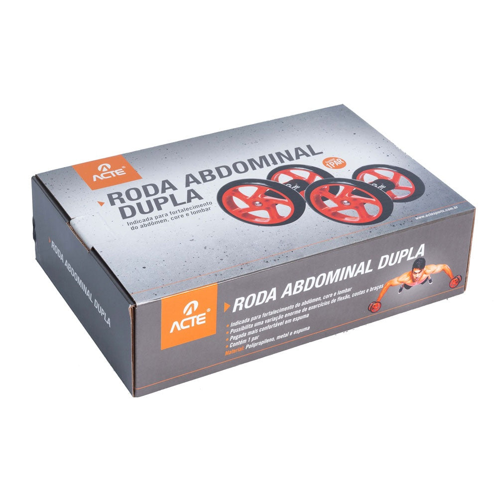 Roda Abdominal Dupla Laranja T145 Acte Sports